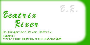 beatrix rixer business card